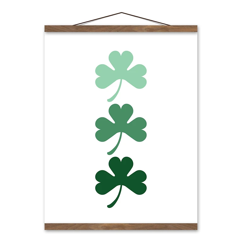 Ombre Shamrock Hanging Canvas 16" x 20" Teak Hanging Canvas