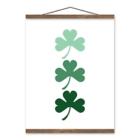 Ombre Shamrock Hanging Canvas 16" x 20" Teak Hanging Canvas