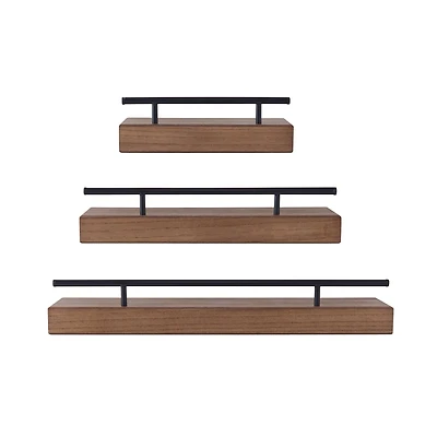Melannco Natural Metal Railing Shelf Set