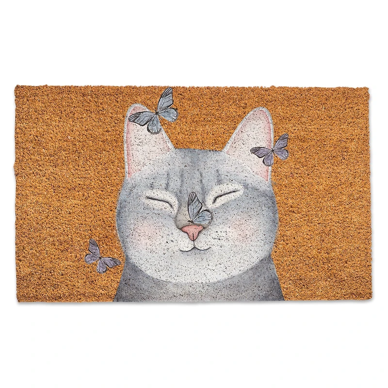 Cat With Butterflies Doormat