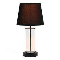 Simple Designs 17" Encased Metal & Clear Glass Table Lamp