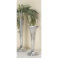 The Novogratz 15" Silver Aluminum Traditional Vase