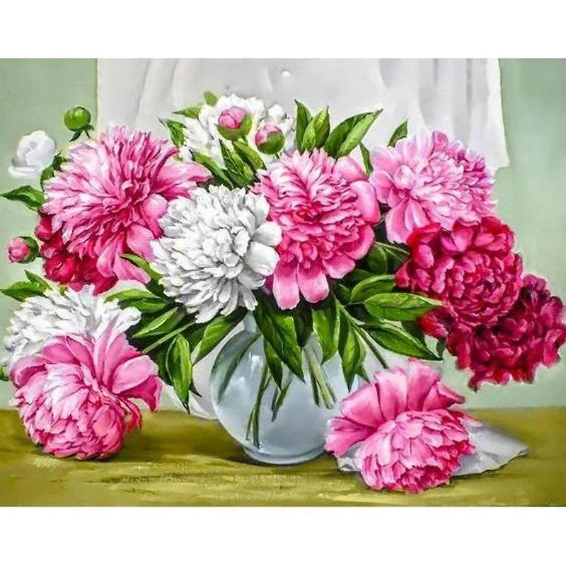 Wizardi Vibrant Peonies Diamond Painting Kit