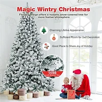 Costway 9ft. Unlit Snow Flocked Artificial Christmas Tree
