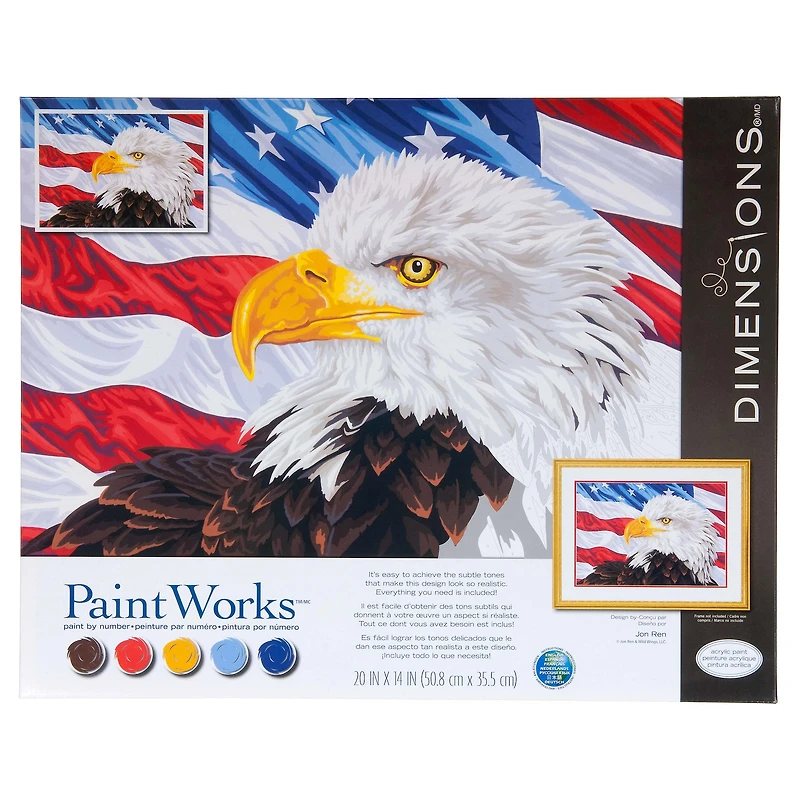 Dimensions® PaintWorks™ Bald Eagle Paint-by-Number Kit