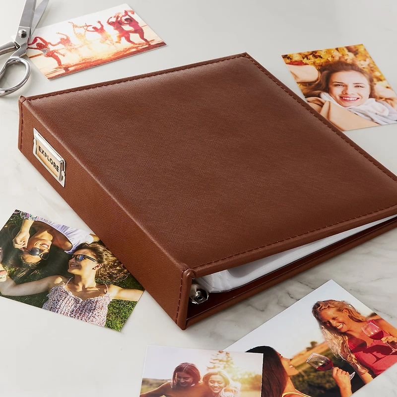Brown Saffiano D-Ring Scrapbook Album by Recollections®