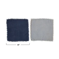 Hello Honey® Navy & Light Blue Linen Blend Napkins Set