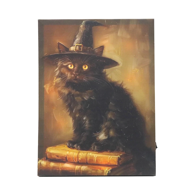11.75" x 15.75" Witch Cat LED Wall Décor by Ashland®