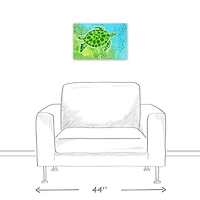 Bright Sea Turtle 18" x 12' Canvas Wall Art