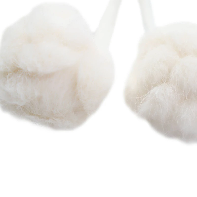 18" White Faux Fur Stocking with Pom Poms by Ashland®