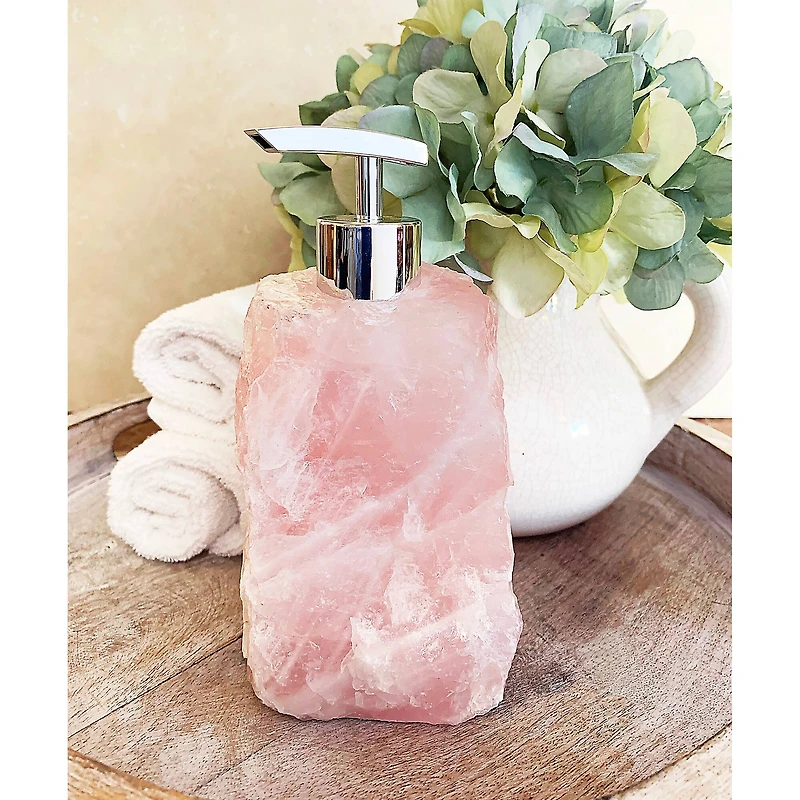 Rose Quartz Stone Soap Dispenser