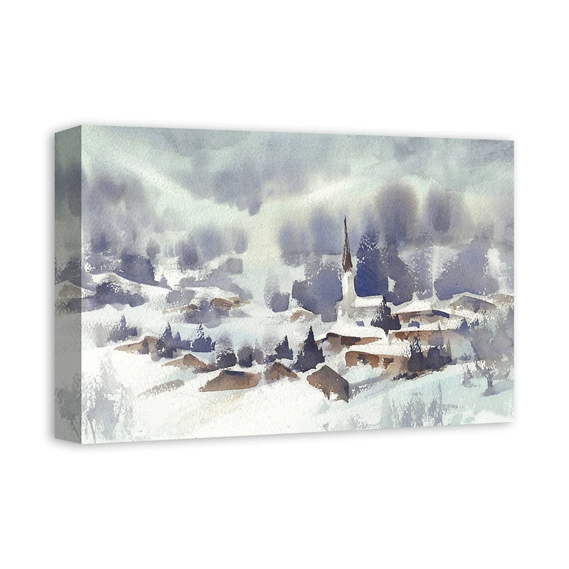 Winter Abstract Landscape Canvas Wall Art