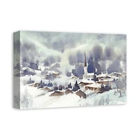 Winter Abstract Landscape Canvas Wall Art