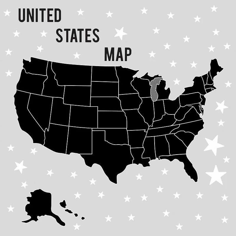 RoomMates United States Chalk Map Peel & Stick Giant Decals