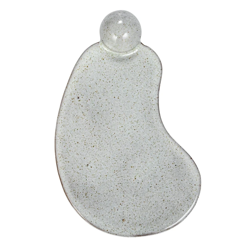 Hello Honey® 10.25" Cream Reactive Glaze Stoneware Tray with Ball