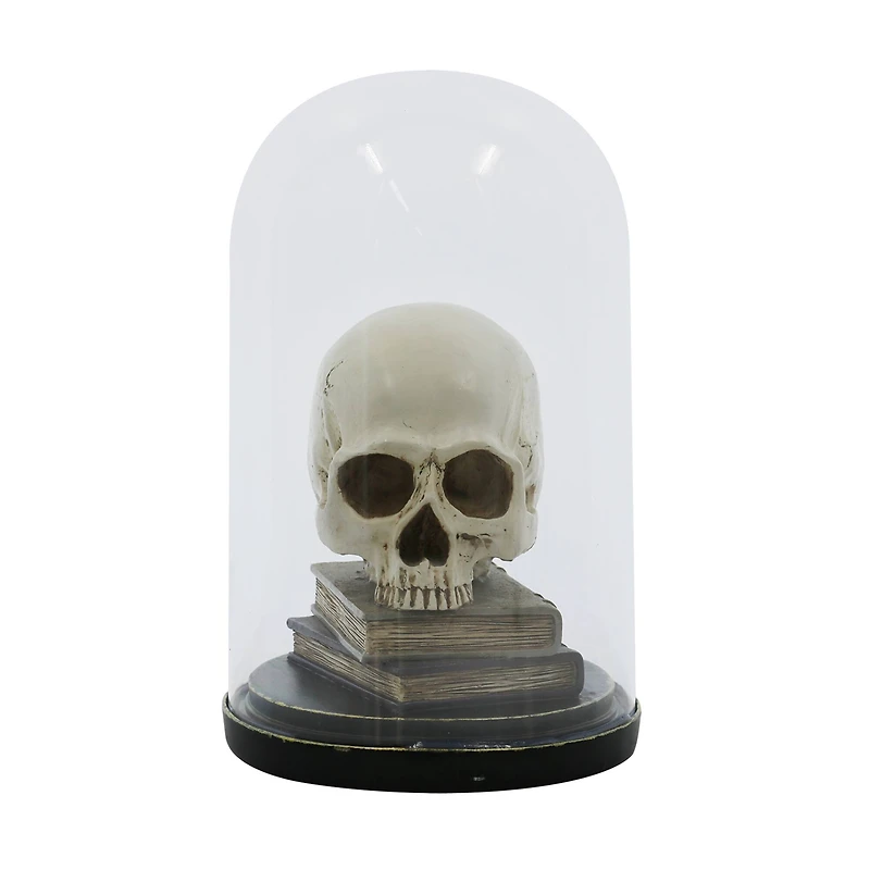 9.5" Skull on Books Cloche Tabletop Décor by Ashland®