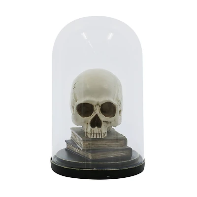 9.5" Skull on Books Cloche Tabletop Décor by Ashland®