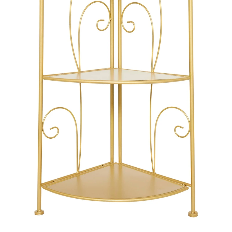 Gold Iron Glam Bakers Rack, 65" x 17" x 11"
