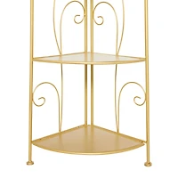 Gold Iron Glam Bakers Rack, 65" x 17" x 11"