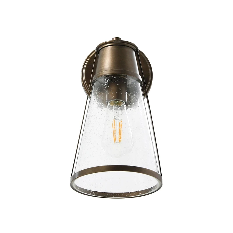 Hello Honey® Robert Stevenson Lighting Jaxon 13.5" Metal & Seedy Glass Outdoor Wall Sconce