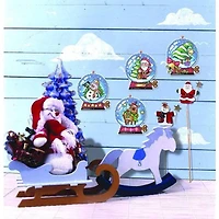 Orchidea Plastic Canvas Counted Cross Stitch Kit With Plastic Canvas Christmas Balls Set of 4 Designs