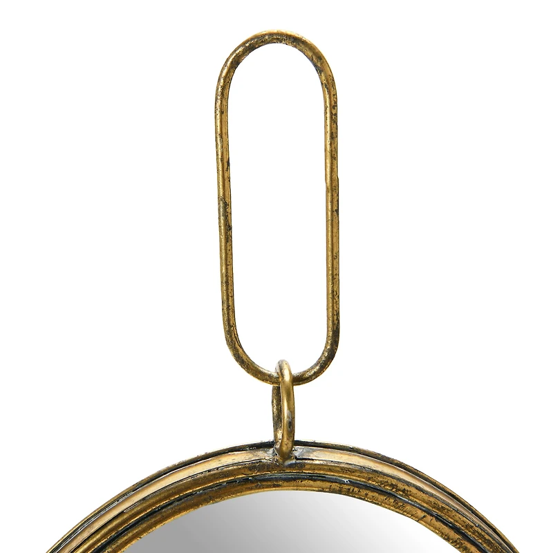 Hello Honey® Antique Gold Oval Metal Wall Mirror with Bracket