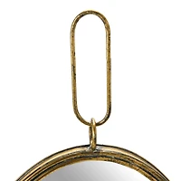 Hello Honey® Antique Gold Oval Metal Wall Mirror with Bracket