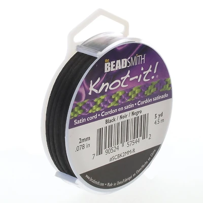 The Beadsmith® Knot-it!™ 2mm Black Satin Cord