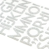 12 Packs: 86 ct. (1,032 total) Silver Glitter Block Alphabet Stickers by Recollections™