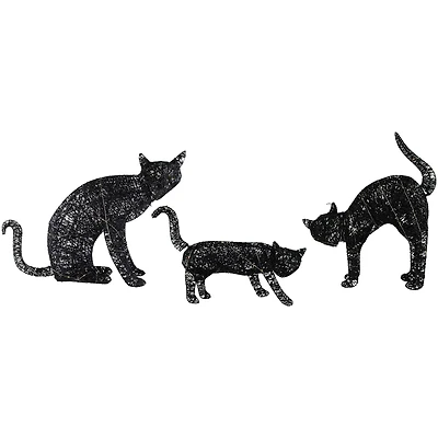 28" LED Lighted Black Cat Family Outdoor Halloween Decoration