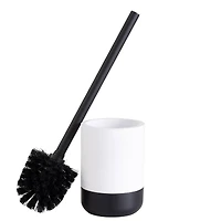 Bath Bliss Black & White Toilet  Brush & Holder Set
