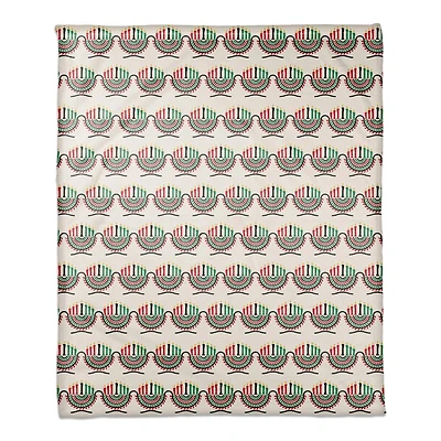 Kinara & Pattern Kwanzaa Fleece Throw