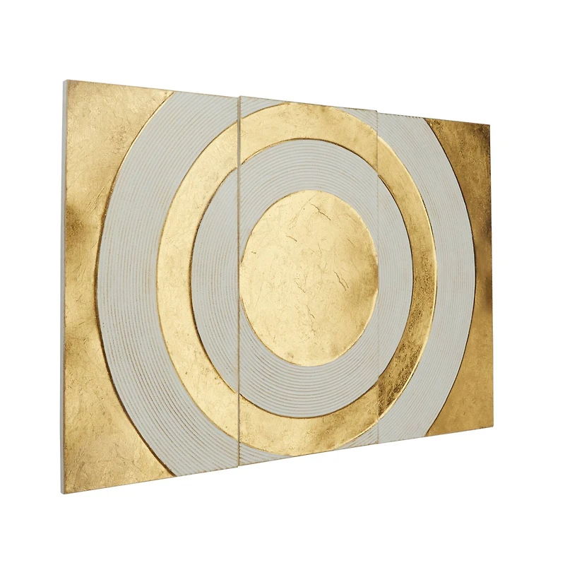 Gold Modern Abstract Wall Decor, 32" x 1" x 16"