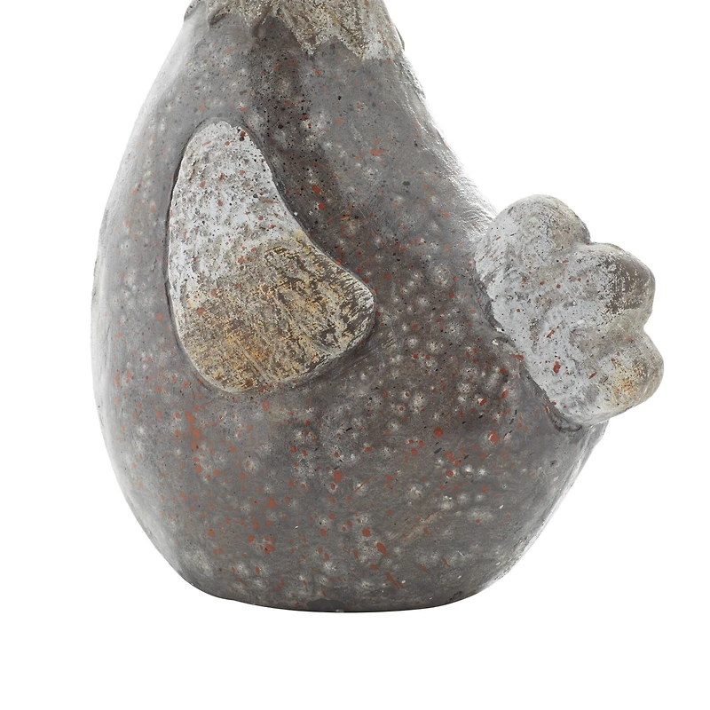 Grey Polystone Country Birds Garden Sculpture, 8" x 5" x 13"