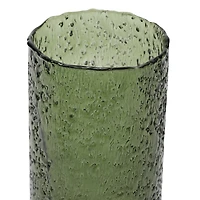 Hello Honey® 9" Green Seeded Glass Hurricane Vase