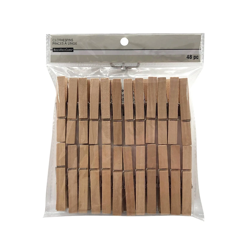 12 Packs: 48 ct. (576 total) Large Clothespins by Recollections™ Craft It