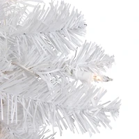 18" Pre-Lit Medium Snow White Artificial Christmas Tree, Clear Lights