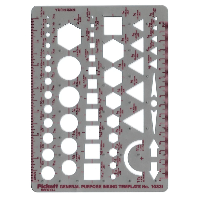 Pickett General Purpose Inking Template, 6" x 8"