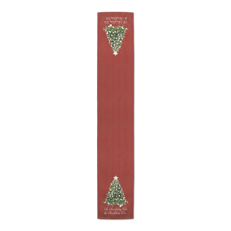72" Oh Christmas Tree On Red Table Runner