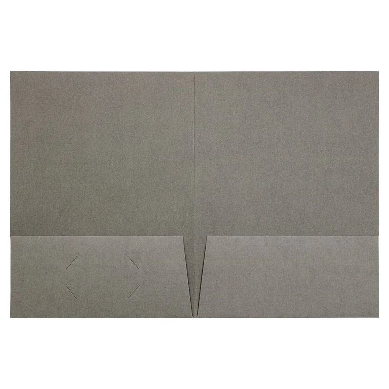 JAM Paper Gray 2-Pocket Textured Linen Business Folders, 25ct.