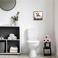 Stupell Industries Cow in Bathtub with Perched Bird Animals,12" x 12"