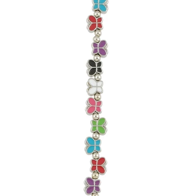 Multicolor Enamel Metal Butterfly Beads, 8mm by Bead Landing™