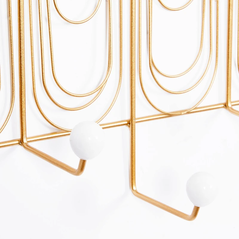 Set of 3 Gold Metal Glam Wall Hook, 16", 20", 24"