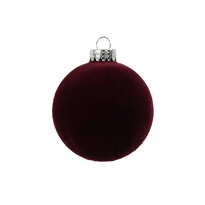 4 Pack 3.1" Purple Flocked Glass Ball Ornaments by Ashland®