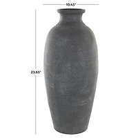 Whitewashed Black Textured Decorative Ceramic Vase