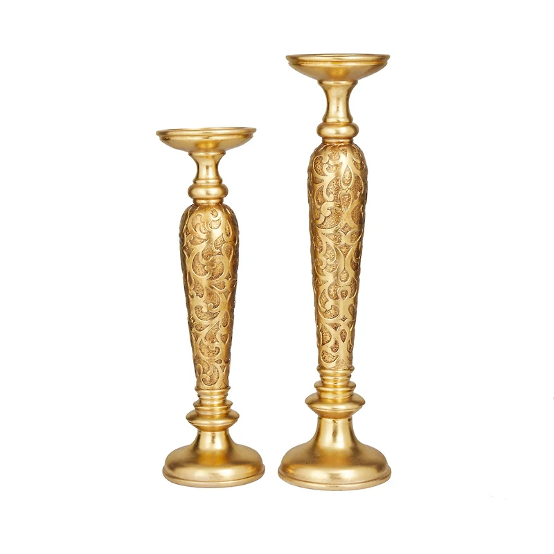 Gold Traditional Candle Holder Set