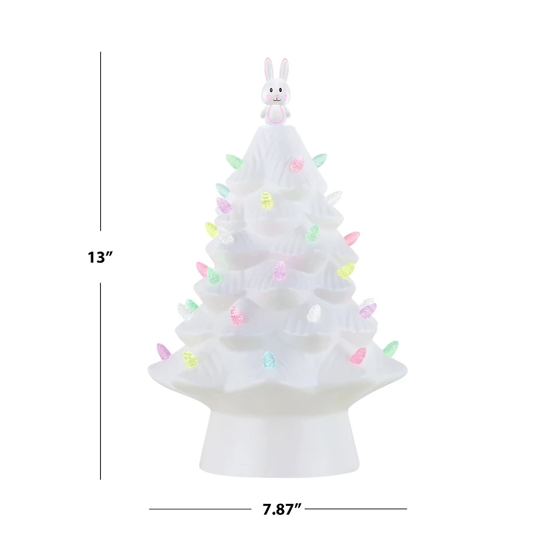 Mr. Cottontail White 13" Ceramic Easter Bunny Tree