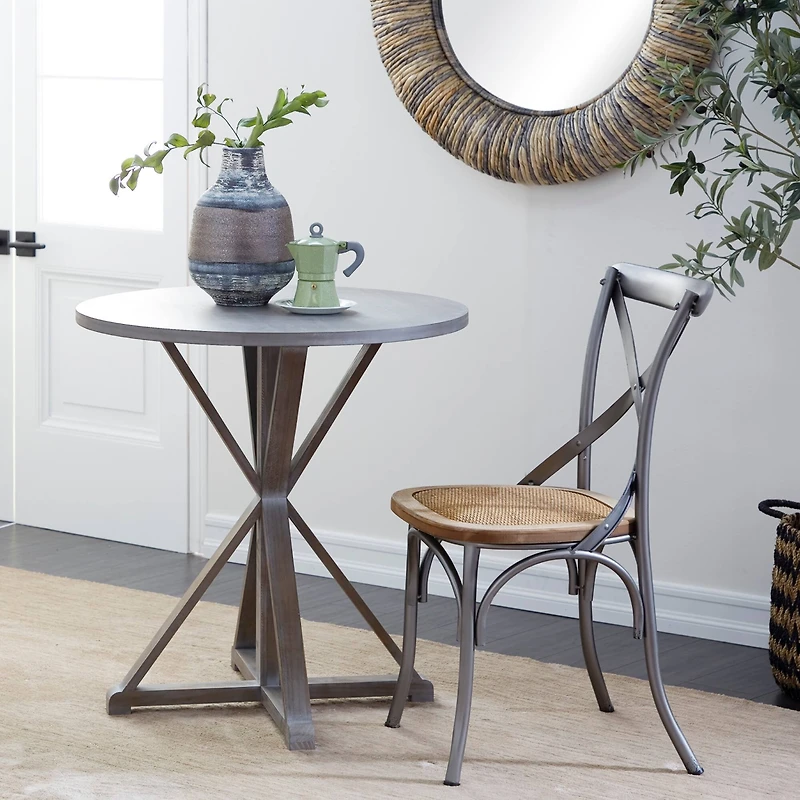 31" Brown Wood Farmhouse Accent Table