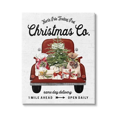 Stupell Industries North Pole Christmas Co. Sign Canvas Wall Art