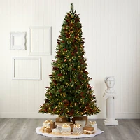 9ft. Pre-Lit Norway Mixed Pine Artificial Christmas Tree, Clear LED Lights